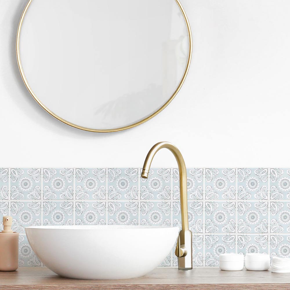 水はね防止シート Mon Sucrier フラワーフロータイル 朝露 MBS-MS07（25cm×1.3m）