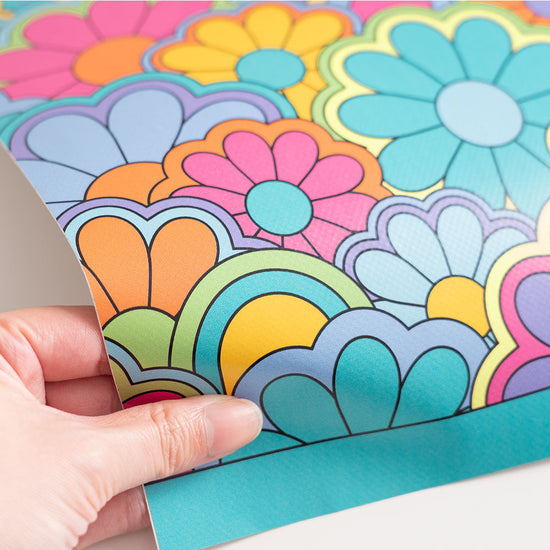 水はね防止シート What's poppin? フラワーグルーヴ ブルー MBS-WP02（25cm×1.3m）