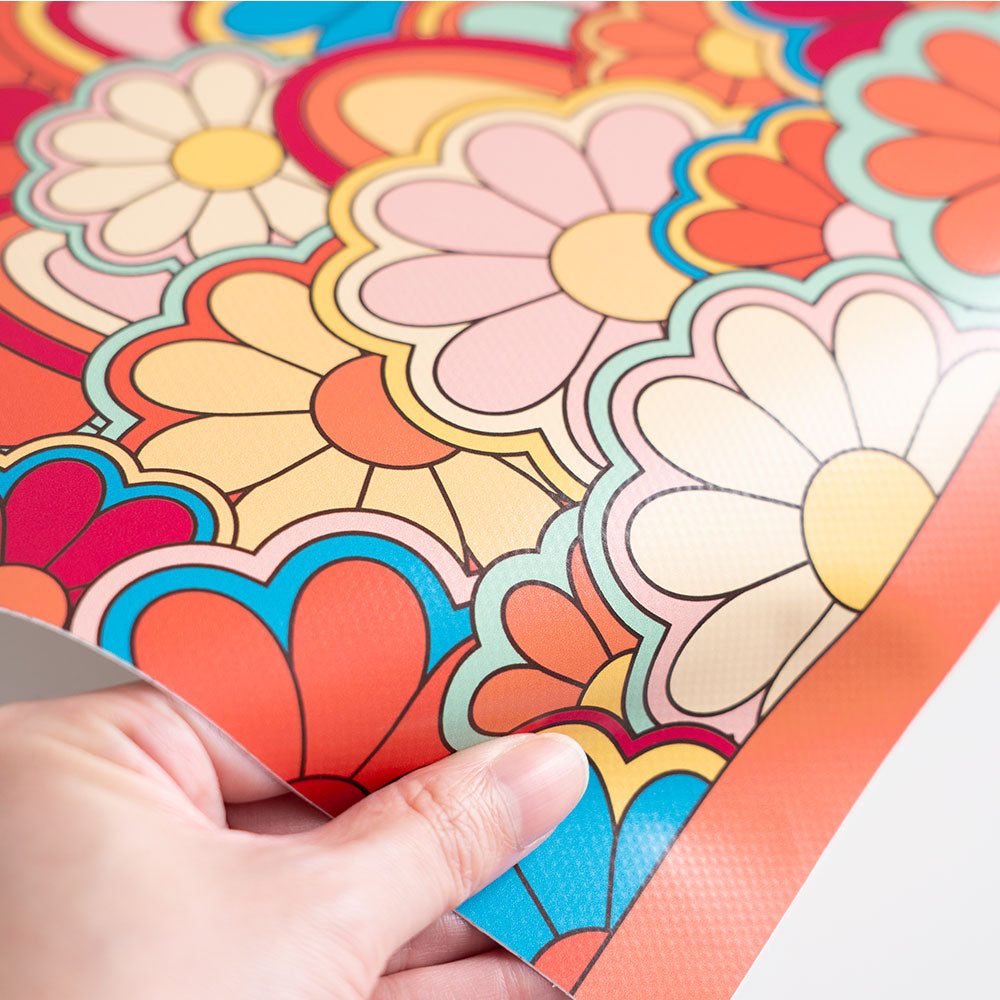 水はね防止シート What's poppin? フラワーグルーヴ オレンジ MBS-WP03（25cm×1.3m）