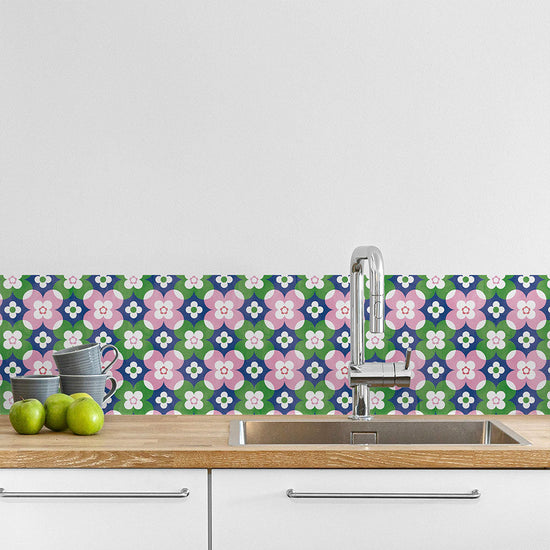 水はね防止シート What's poppin? オリエンタルフラワー MBS-WP06（25cm×1.3m）