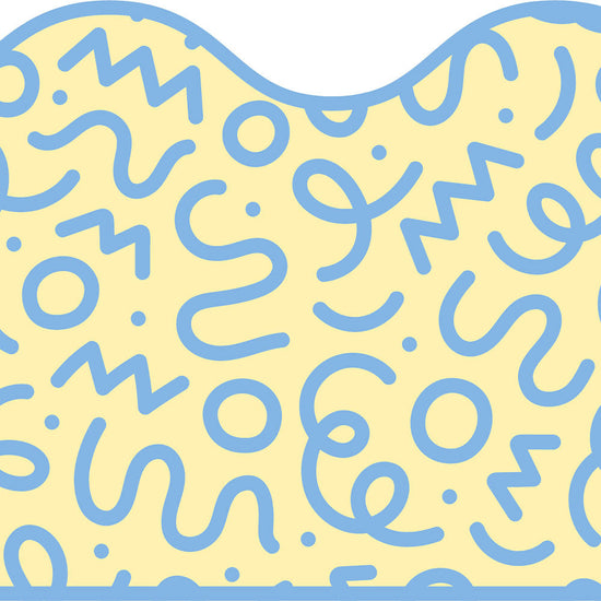 水はね防止シート What's poppin? WIGGLE WAVE スカイ×イエロー MBS-WP09（25cm×1.3m）