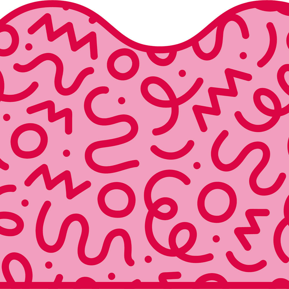 水はね防止シート What's poppin? WIGGLE WAVE チェリー×ピンク MBS-WP10（25cm×1.3m）