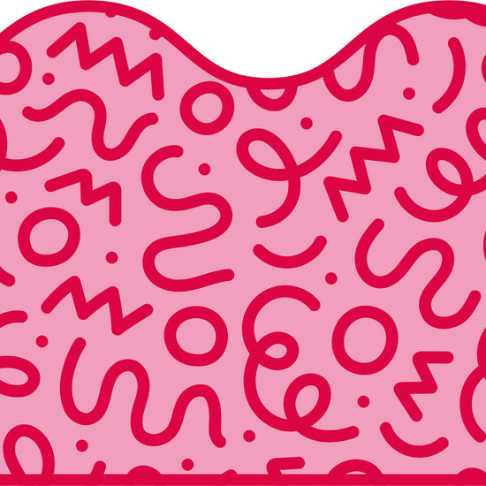 水はね防止シート What's poppin? WIGGLE WAVE チェリー×ピンク MBS-WP10（25cm×1.3m）