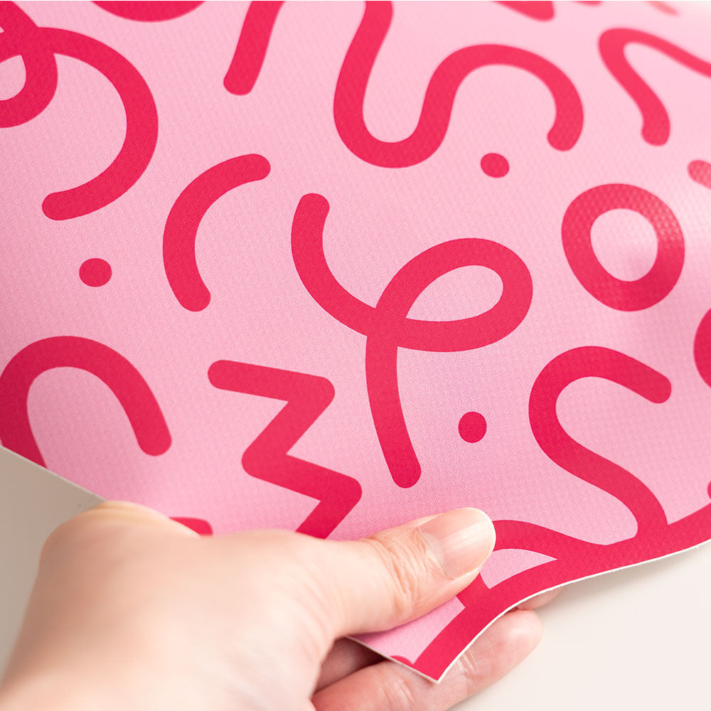 水はね防止シート What's poppin? WIGGLE WAVE チェリー×ピンク MBS-WP10（25cm×1.3m）