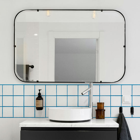 水はね防止シート What's poppin? スクエアタイル ブルー MBS-WP11（25cm×1.3m）