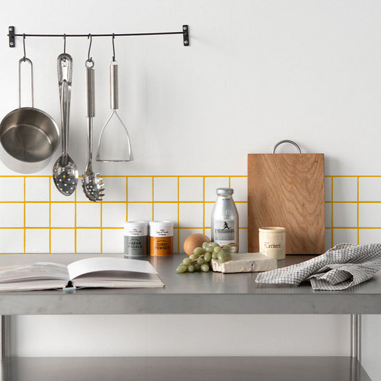 水はね防止シート What's poppin? スクエアタイル イエロー MBS-WP13（25cm×1.3m）