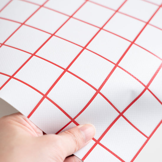 水はね防止シート What's poppin? ミニスクエアタイル レッド MBS-WP17（25cm×1.3m）