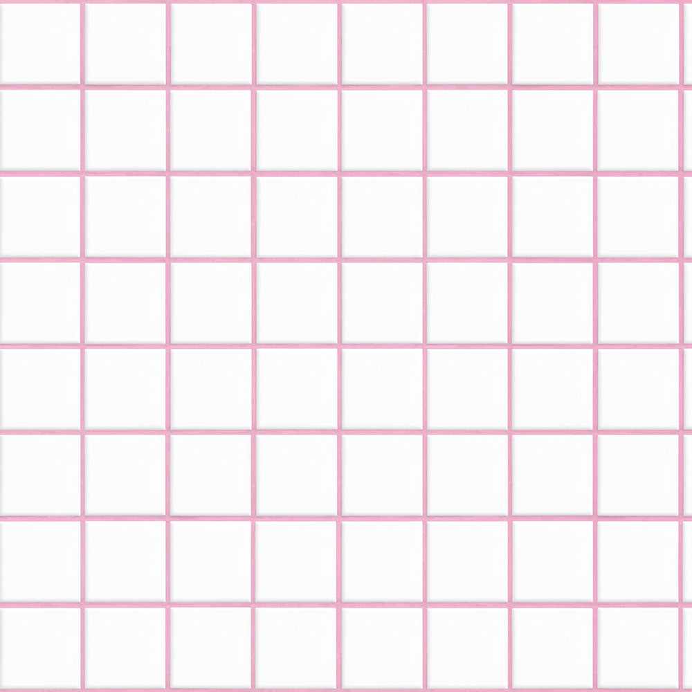 水はね防止シート What's poppin? ミニスクエアタイル ピンク MBS-WP19（25cm×1.3m）