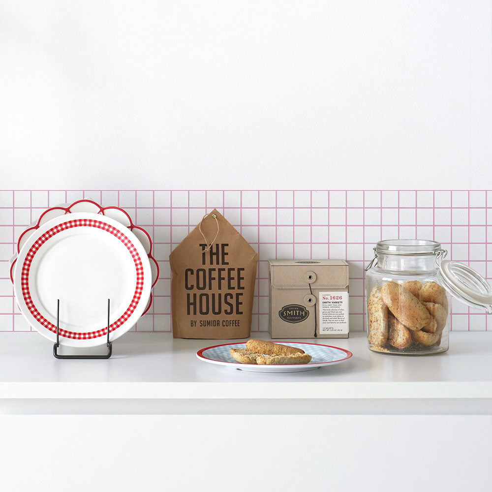 水はね防止シート What's poppin? ミニスクエアタイル ピンク MBS-WP19（25cm×1.3m）