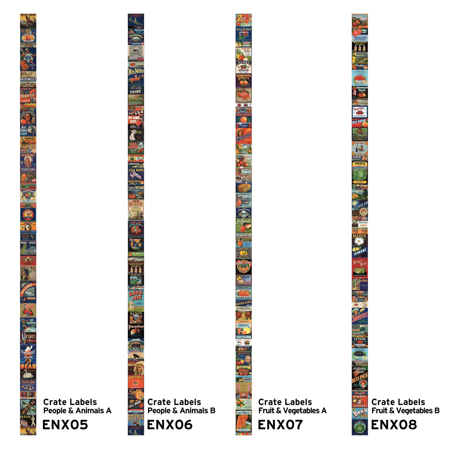 EASY WALL TAPE NLXL ENX06 Crate Labels People & Animals B（イージーウォールテープ）幅23cm×6m