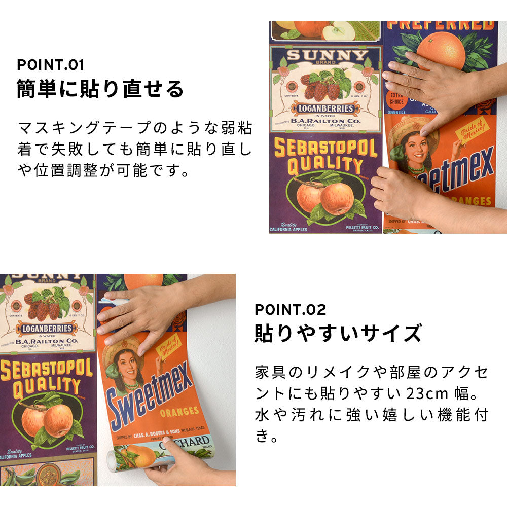 EASY WALL TAPE NLXL ENX06 Crate Labels People & Animals B（イージーウォールテープ）幅23cm×6m