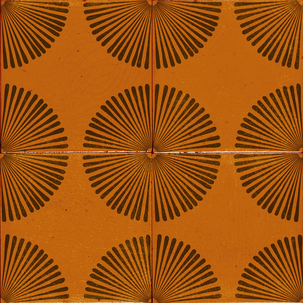 【3本セット】EASY WALL TAPE デイジータイル/マンダリン ERT21 レトロトレ イージーウォールテープ （幅23cm×6m）