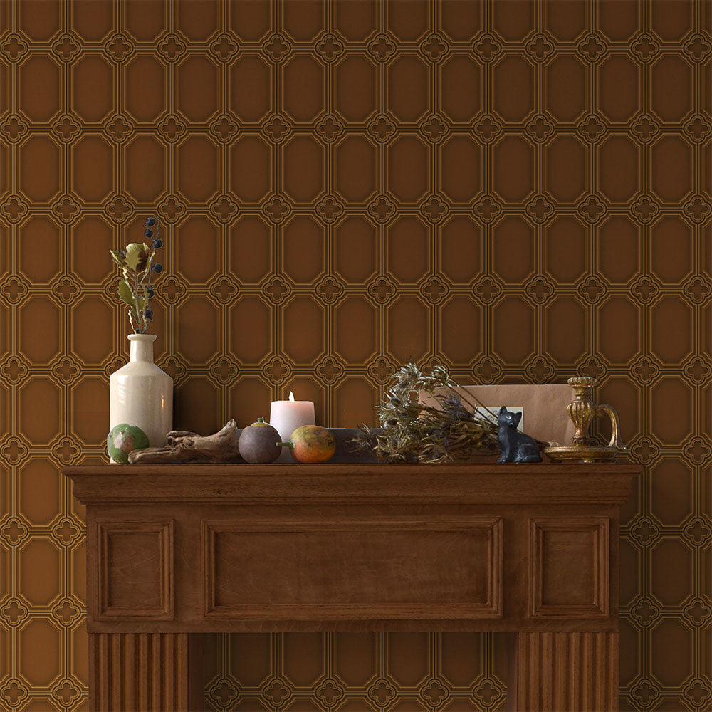 【3本セット】EASY WALL TAPE ティールーム/ブラックティー ERT23 レトロトレ イージーウォールテープ （幅23cm×6m）