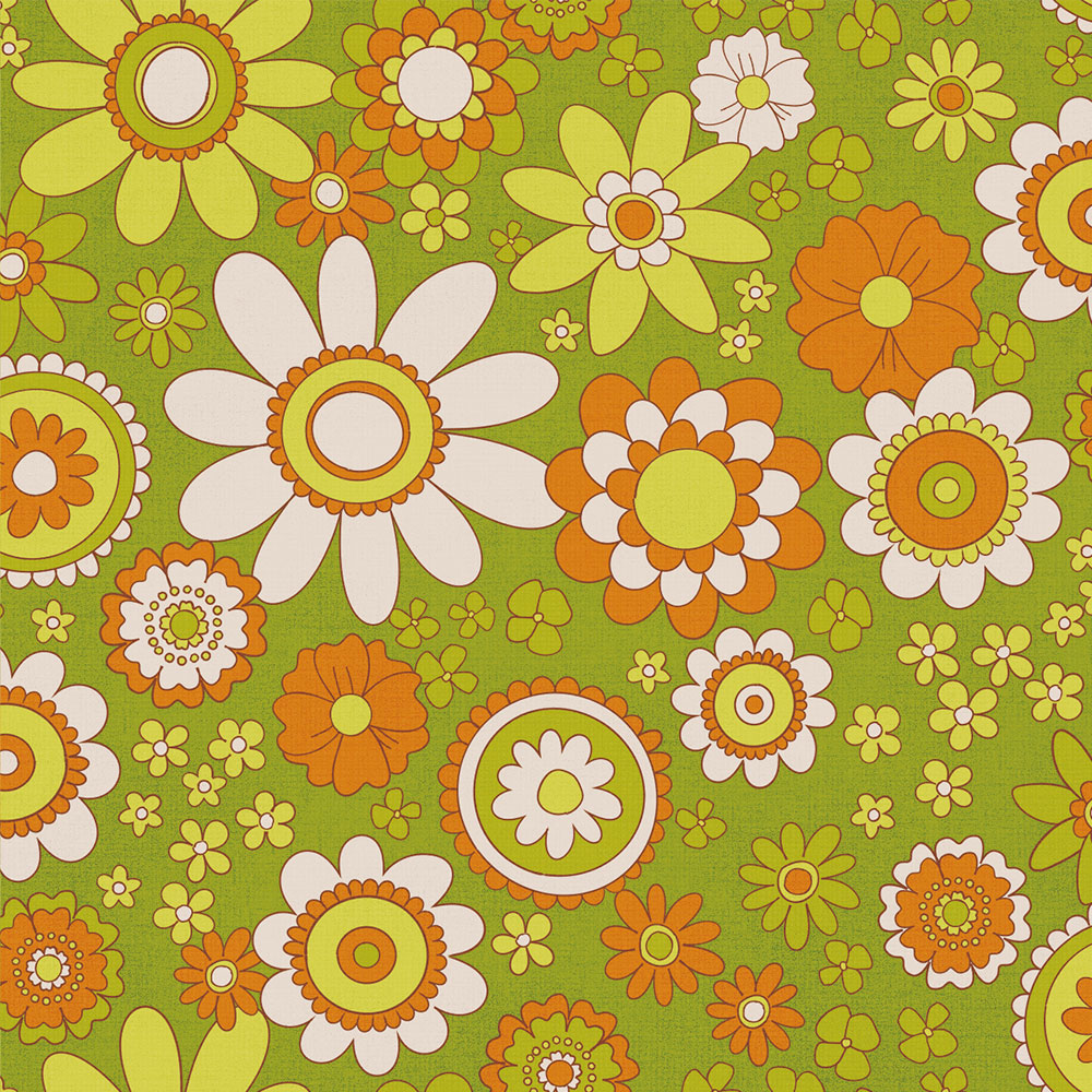 【5本セット】EASY WALL TAPE レトロフラワー/グリーン ERT30 レトロトレ イージーウォールテープ （幅23cm×6m）