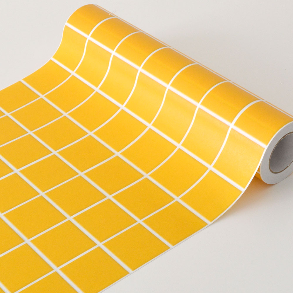 【5本セット】EASY WALL TAPE ミニスクエアタイル/イエロー EWP11 What’s poppin? イージーウォールテープ （幅23cm×6m）