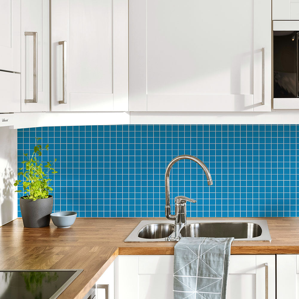 【5本セット】EASY WALL TAPE ミニスクエアタイル/ブルー EWP14 What’s poppin? イージーウォールテープ （幅23cm×6m）