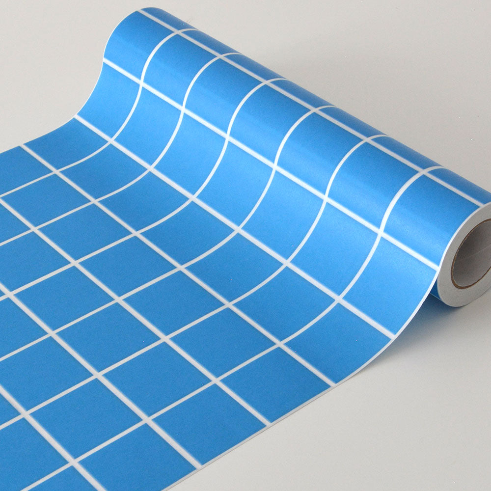 【3本セット】EASY WALL TAPE ミニスクエアタイル/ブルー EWP14 What’s poppin? イージーウォールテープ （幅23cm×6m）