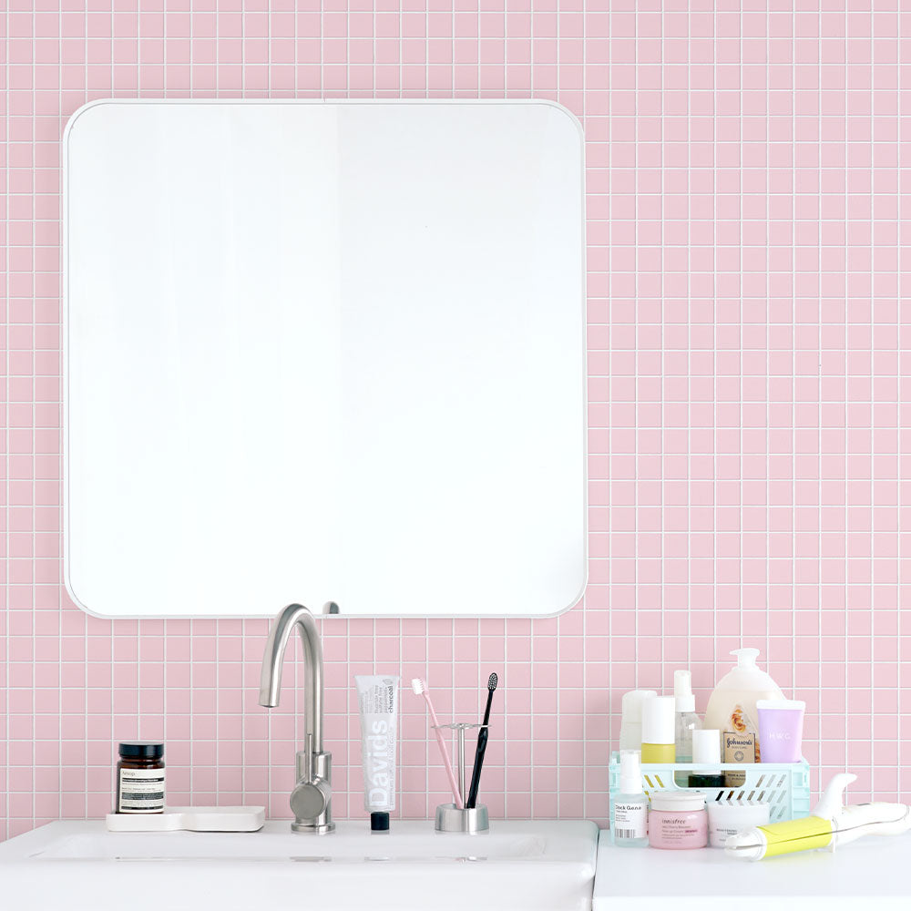 マステ感覚で貼る壁紙 EASY WALL TAPE ミニスクエアタイル/ピンク EWP15 What’s poppin? イージーウォールテープ （幅23cm×6m）