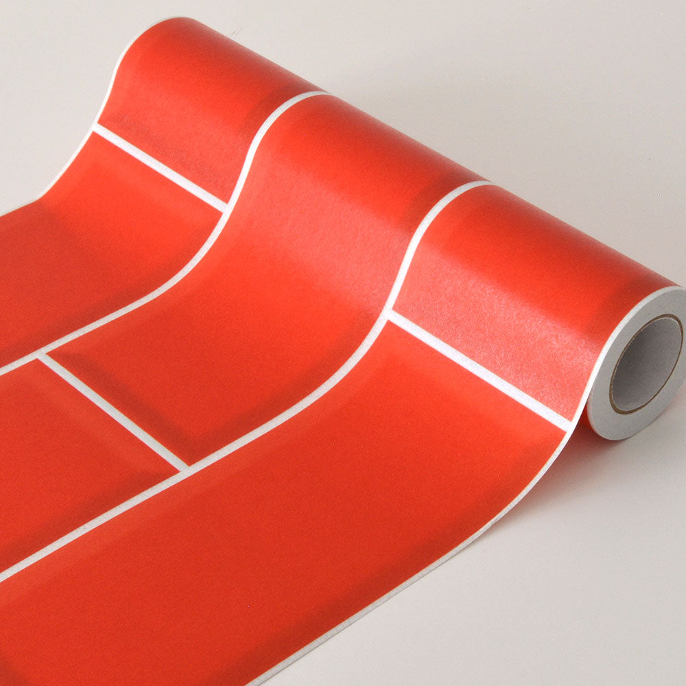 マステ感覚で貼る壁紙 EASY WALL TAPE メトロタイル/レッド EWP18 What’s poppin? イージーウォールテープ （幅23cm×6m）