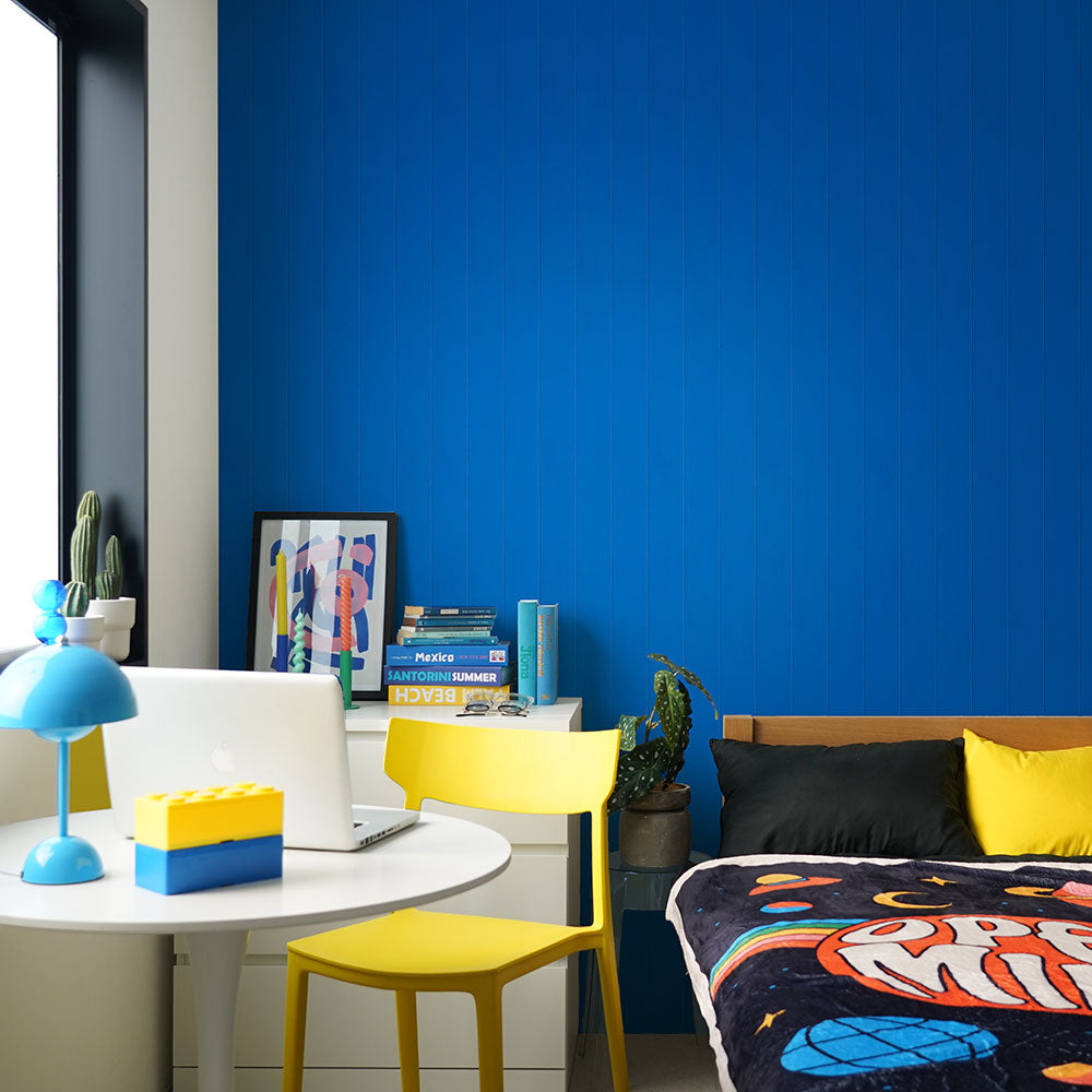 マステ感覚で貼る壁紙 EASY WALL TAPE ウッドパネル/ブルー EWP24 What’s poppin? イージーウォールテープ （幅23cm×6m）