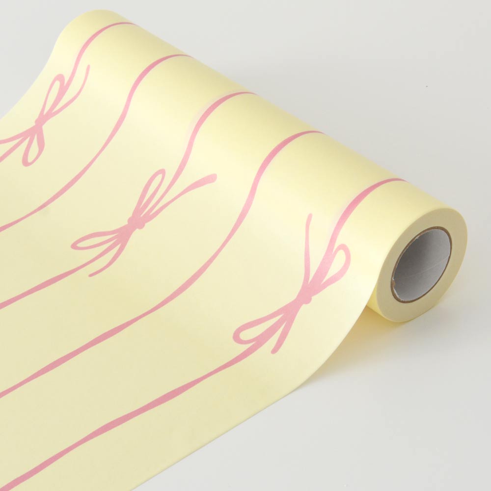 【5本セット】EASY WALL TAPE リボンストライプ/ストロベリーミルク EWP27 What’s poppin? イージーウォールテープ （幅23cm×6m）