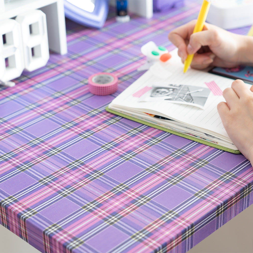 【3本セット】EASY WALL TAPE スクールチェック/パープル EWP30 What’s poppin? イージーウォールテープ （幅23cm×6m）