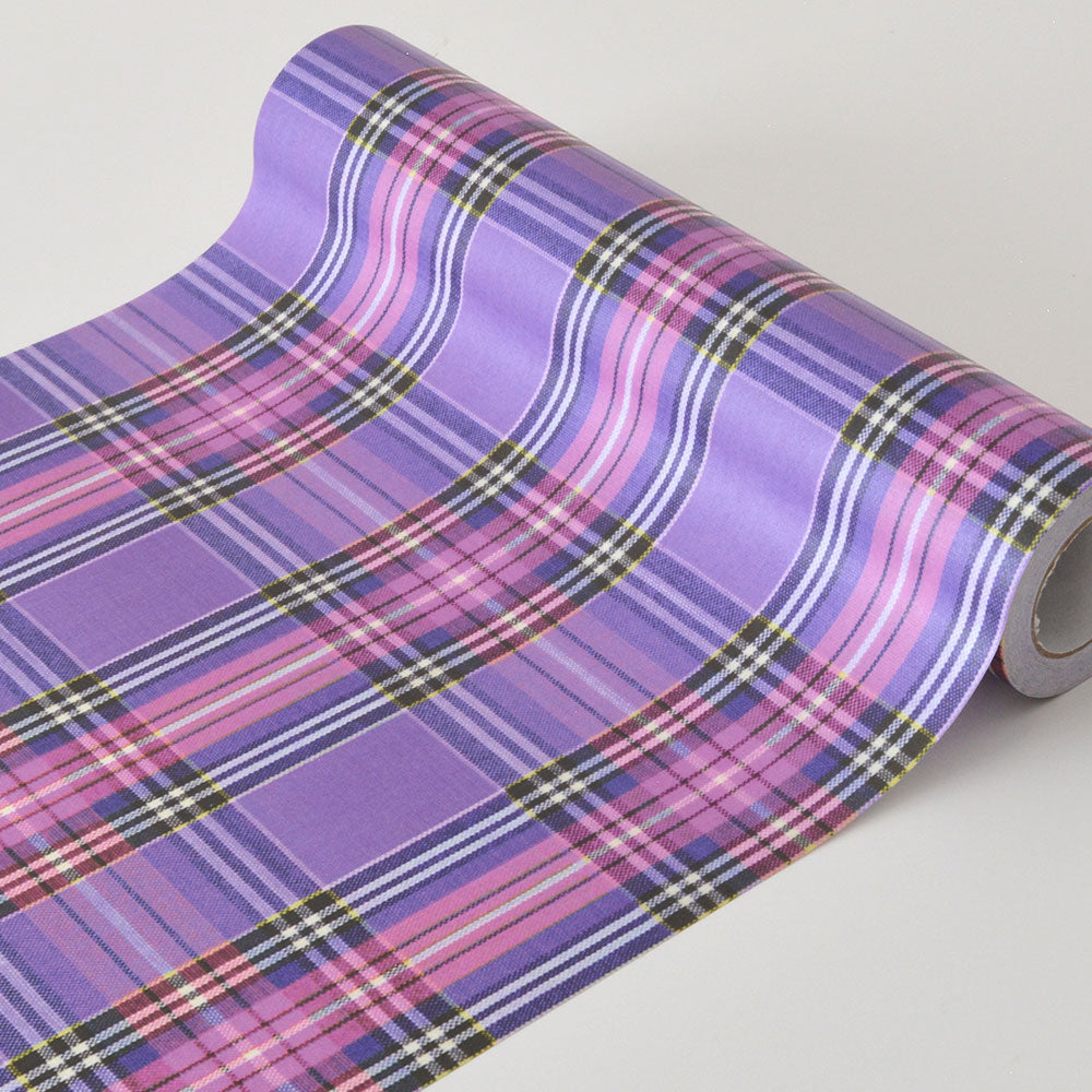 【3本セット】EASY WALL TAPE スクールチェック/パープル EWP30 What’s poppin? イージーウォールテープ （幅23cm×6m）