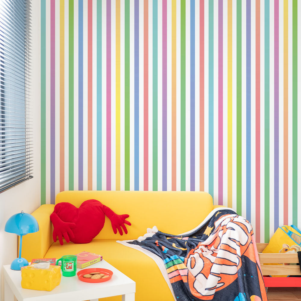 【3本セット】EASY WALL TAPE レインボーストライプ EWP31 What’s poppin? イージーウォールテープ （幅23cm×6m）