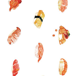 マステ感覚で貼る壁紙 EASY WALL TAPE おsushi EWZ02 WALLTZ ウォルツ イージーウォールテープ（幅23cm×6m）