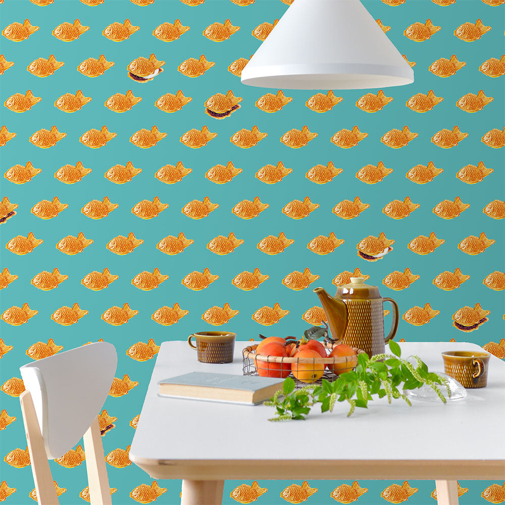 マステ感覚で貼る壁紙 EASY WALL TAPE たいやき EWZ03 WALLTZ ウォルツ イージーウォールテープ（幅23cm×6m）