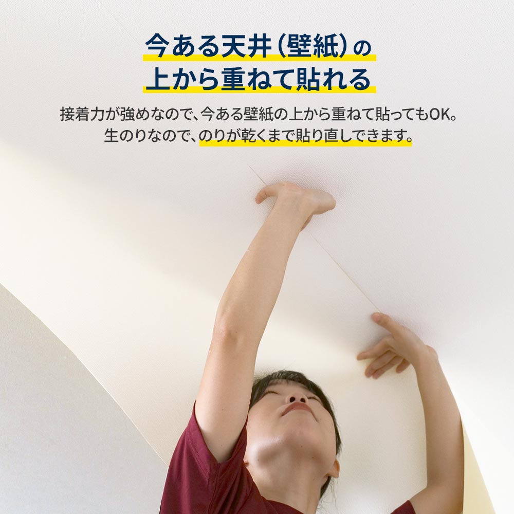 今ある壁紙の上から重ねて貼れる