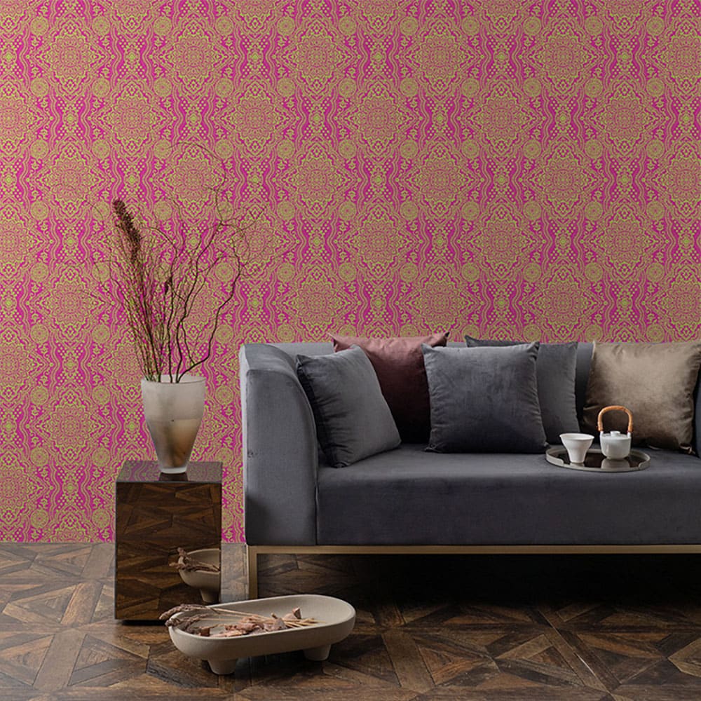 はがせる シール壁紙 「Hatte me! Square ハッテミースクエア」 リメイク (42cmx42cm) 6枚1セット BOHO ピンク HMSQ-BOHO-E3