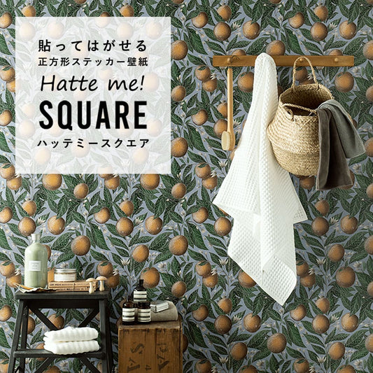 はがせる シール壁紙 「Hatte me! Square ハッテミースクエア」 リメイク (42cmx42cm) 6枚1セット キャサリン・ロウ オレンジ HMSQ-CRW01