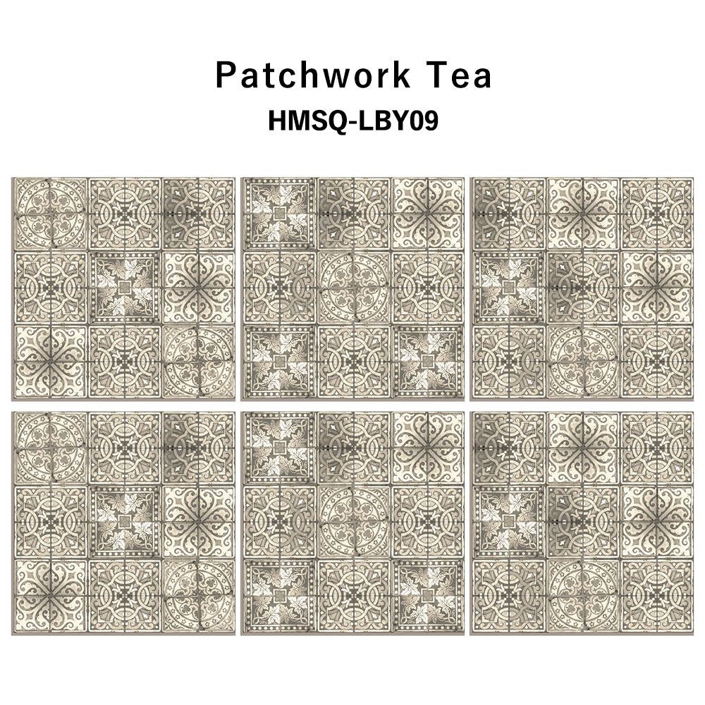 はがせる シール壁紙 「Hatte me! Square ハッテミースクエア」 (42cmx42cm) 6枚1セット ルイス・ボディ Patchwork Tea / HMSQ-LBY09