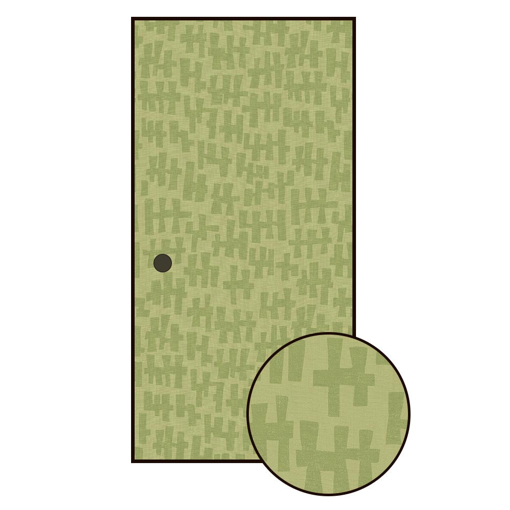 ふすまリメイクシート 拭けるシールタイプ 大正ロマン わさび (約185cm×100cm)