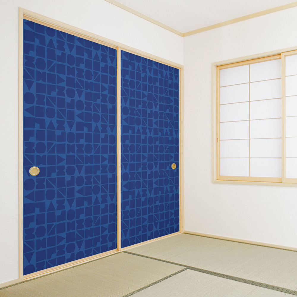 ふすまリメイクシート 拭けるシールタイプ 北欧柄 Danran  (約185cm×100cm) HMST-KK-01