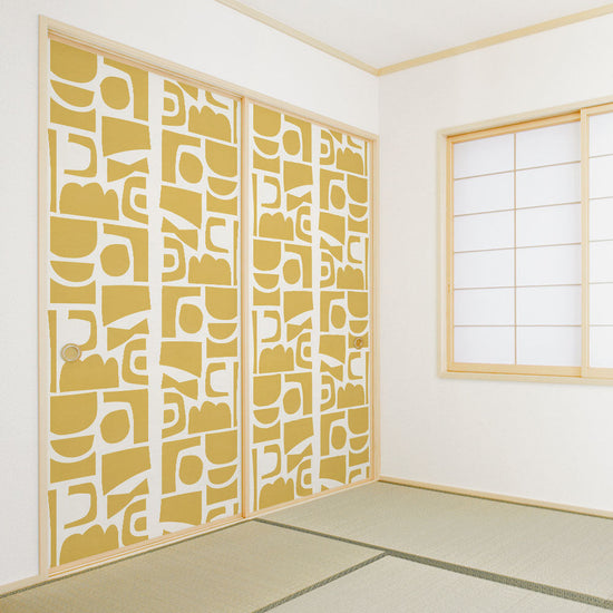 ふすまリメイクシート 拭けるシールタイプ 北欧柄 Akari  (約185cm×100cm) HMST-KK-03