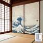 ふすまリメイクシート 拭けるシールタイプ つながる2柄 葛飾北斎 神奈川沖浪裏 A (約185cm×100cm)