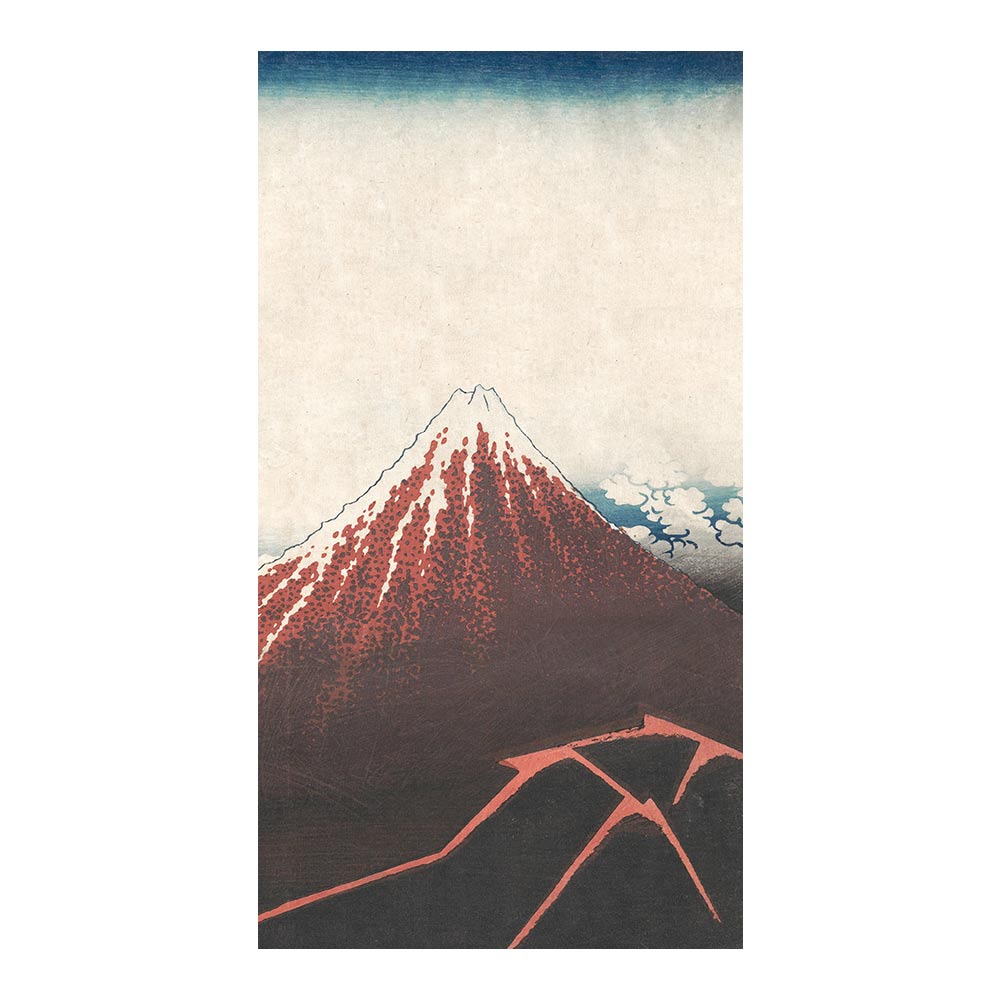 ふすまリメイクシート 拭けるシールタイプ つながる2柄 葛飾北斎 三下の白雨 B (約185cm×100cm)