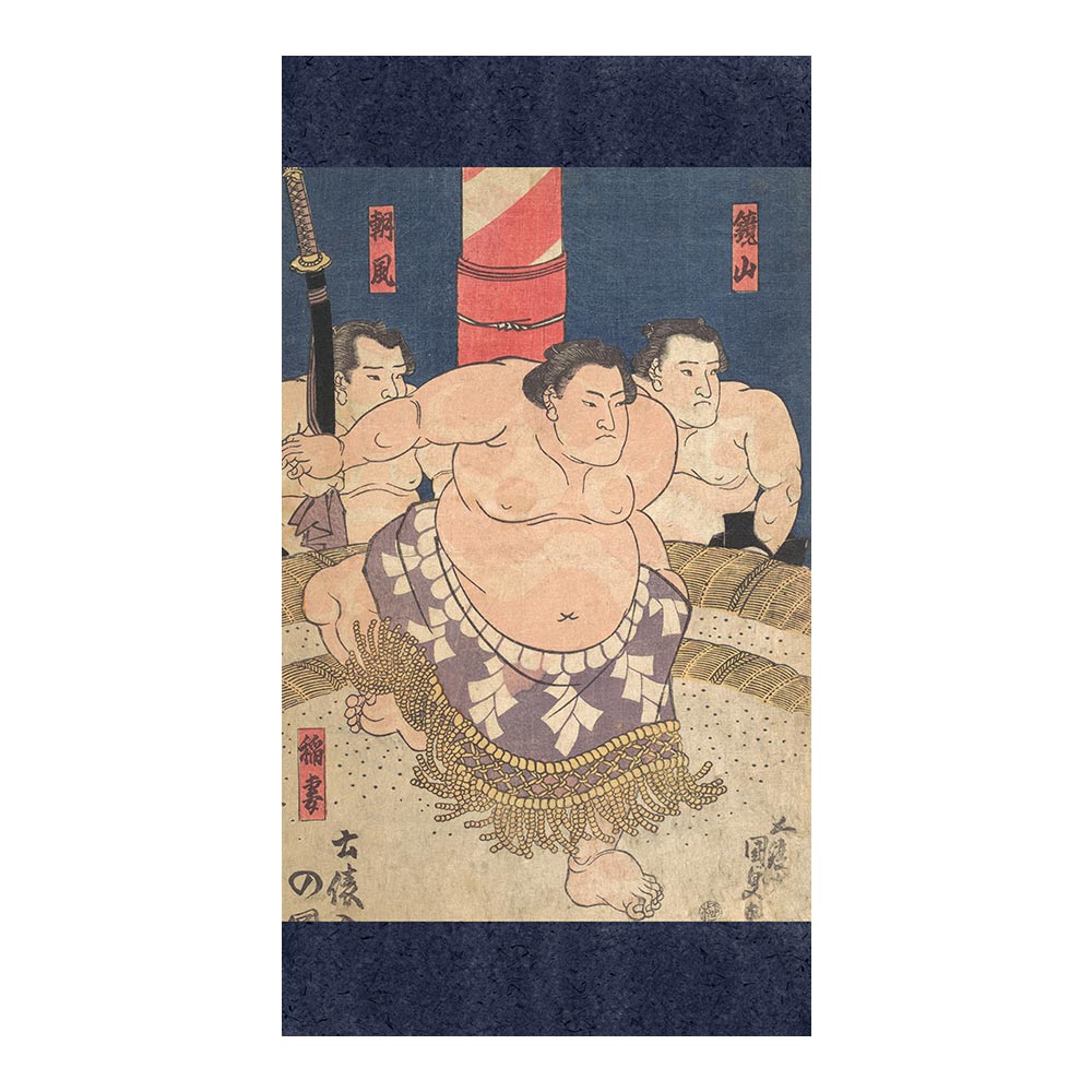 ふすまリメイクシート 拭けるシールタイプ つながる2柄 歌川国貞 稲妻 雷五郎 (約185cm×100cm)