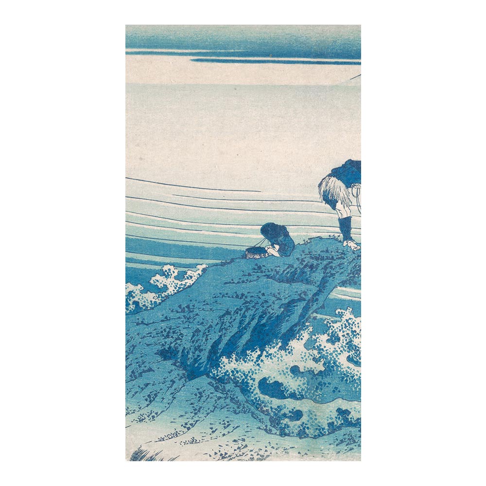 ふすまリメイクシート 拭けるシールタイプ つながる2柄 葛飾北斎 甲州石班沢 A (約185cm×100cm)