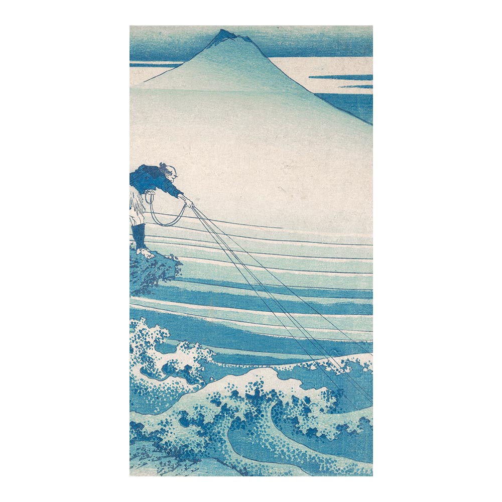 ふすまリメイクシート 拭けるシールタイプ つながる2柄 葛飾北斎 甲州石班沢 B (約185cm×100cm)