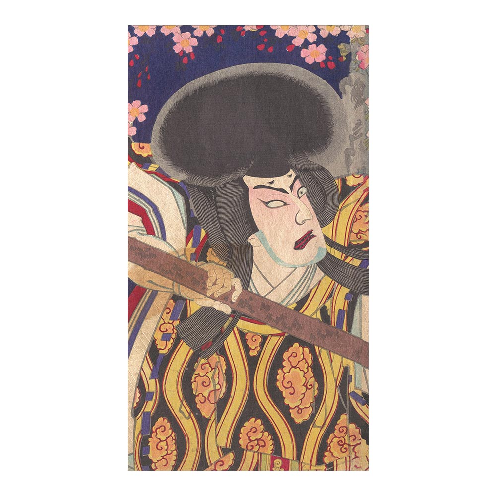 ふすまリメイクシート 拭けるシールタイプ つながる2柄 楊洲周延 積恋雪関扉 A (約185cm×100cm)