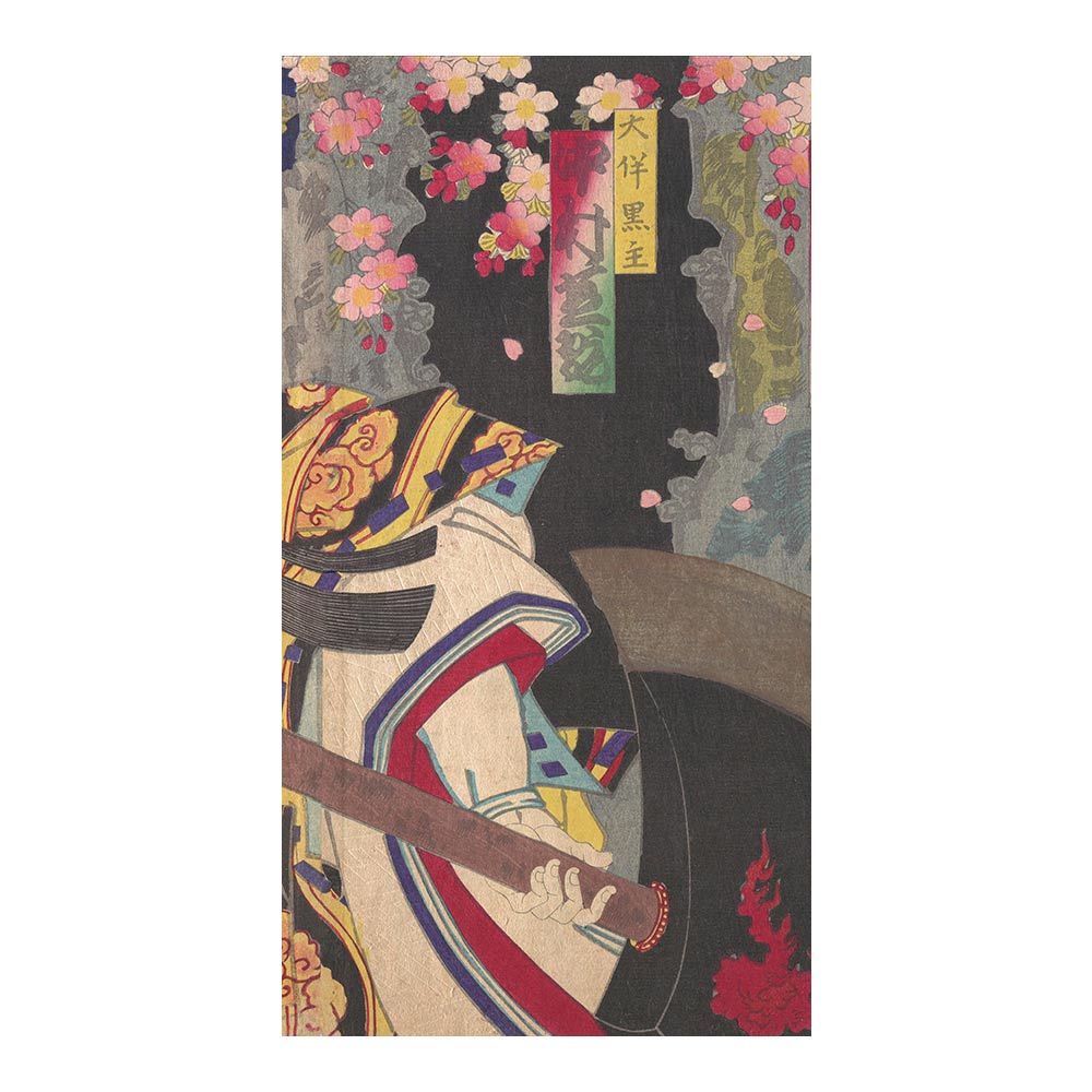 ふすまリメイクシート 拭けるシールタイプ つながる2柄 楊洲周延 積恋雪関扉 B (約185cm×100cm)