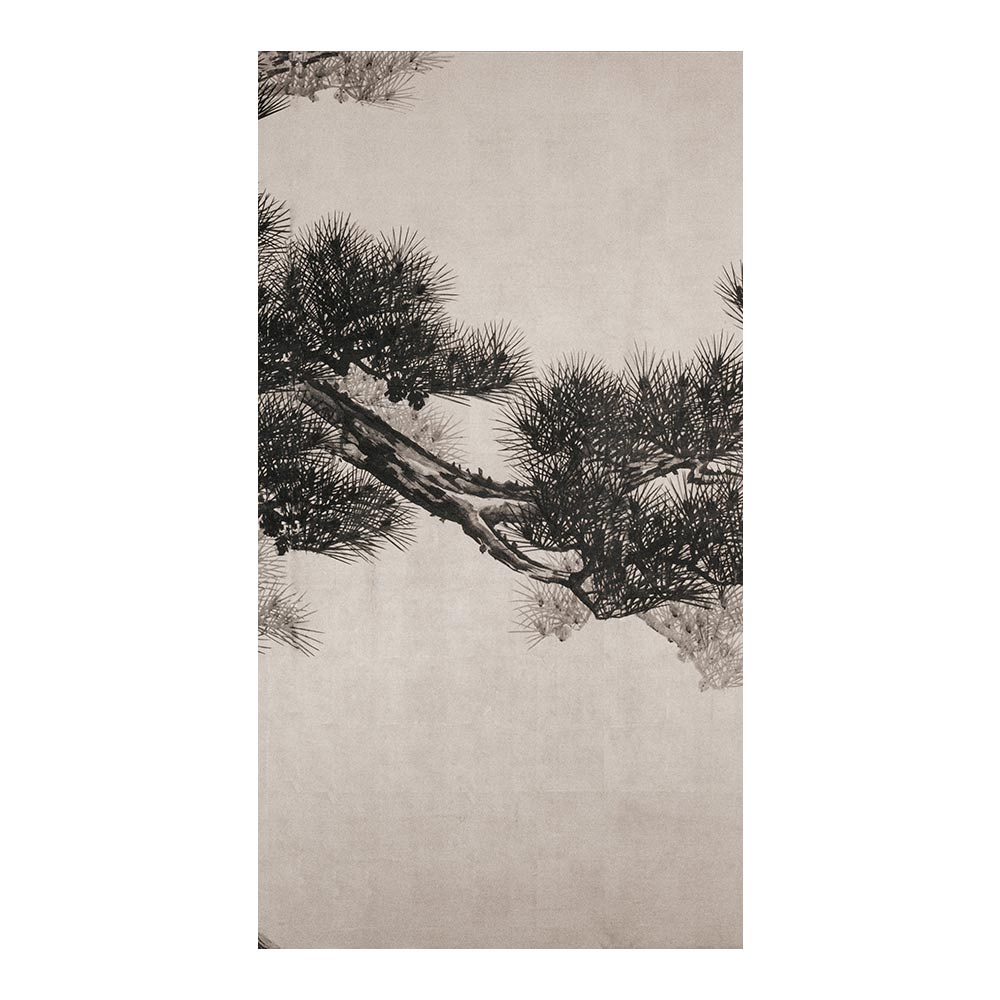 ふすまリメイクシート 拭けるシールタイプ つながる4柄 鈴木松年 老松図屏風 C (約185cm×100cm)