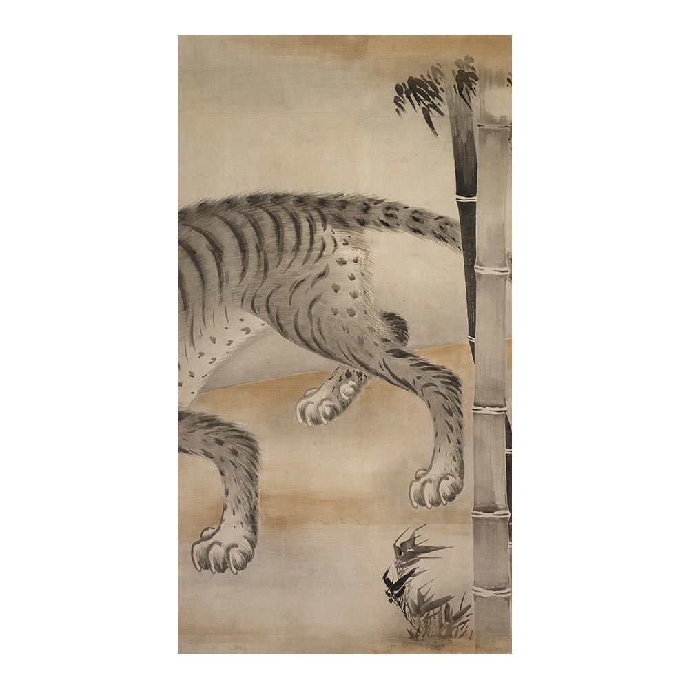 ふすまリメイクシート 拭けるシールタイプ つながる4柄 曽我直庵 龍虎図屏風 虎 D (約185cm×100cm)