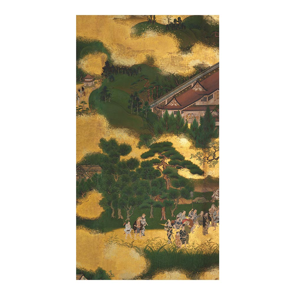 ふすまリメイクシート 拭けるシールタイプ つながる4柄 伊勢物語 賀茂神社競馬 A (約185cm×100cm)