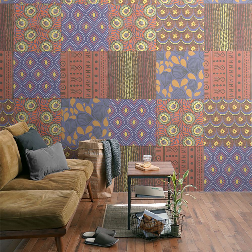 柄の多いデザイン Hattan アフリカン サワサワブルー HAF-05