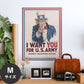 Hattan Art Poster ハッタンアートポスター I want you for U.S. Army  / HP-00015 Mサイズ(45cm×60cm)