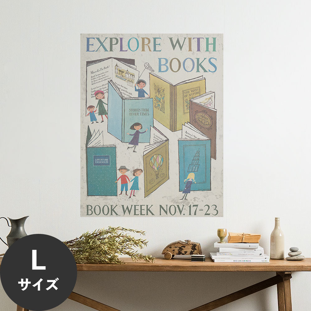 Hattan Art Poster ハッタンアートポスター Explore with books. Book week, Nov. 17-23 / HP-00325 Lサイズ(70cm×90cm)